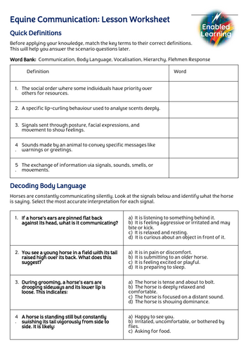 Equine Psychology - Horse Communication Booklet