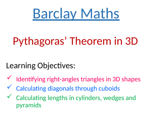 Pythagoras' Theorem in 3D