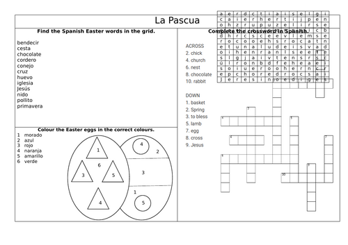 La Pascua activity sheet