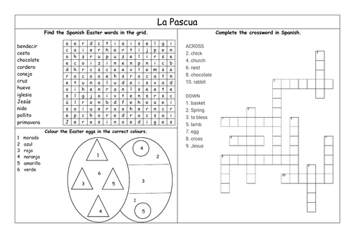 La Pascua activity sheet