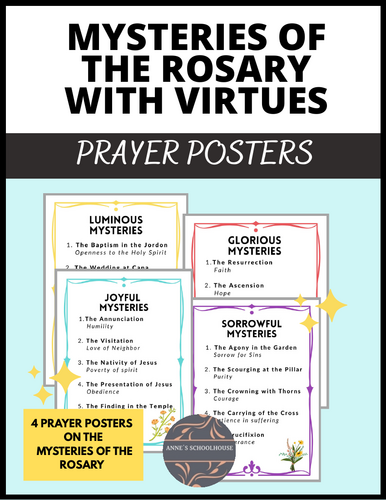 Rosary Posters on the Mysteries (with Virtues Included)