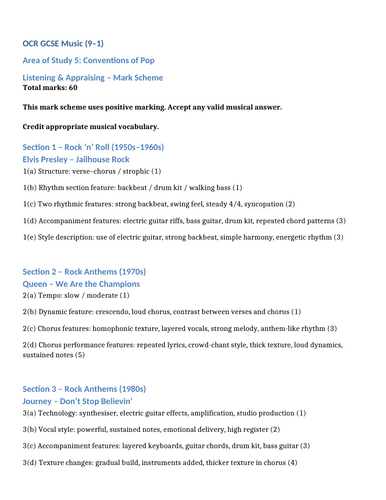 Short answer questions - conventions of Pop