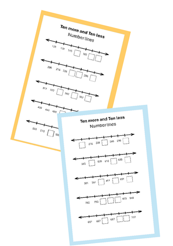 Ten more and ten less of a 3 digit number - Using a numberline