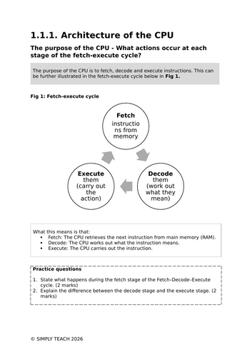 Architecture of the CPU - Course companion (SAMPLE)