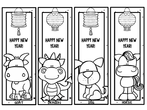 Chinese New Year Zodiac Bookmarks