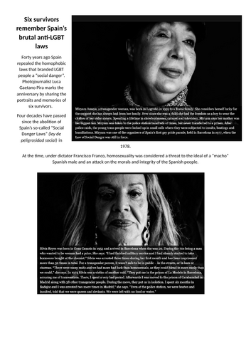 Spanish AQA A Level LGBT  and future perfect