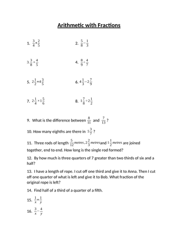 Arithmetic with Fractions