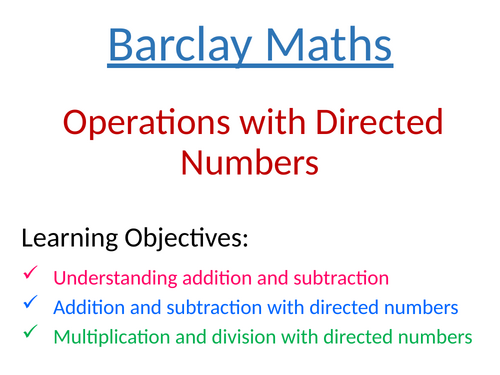 Operations with Negative Numbers