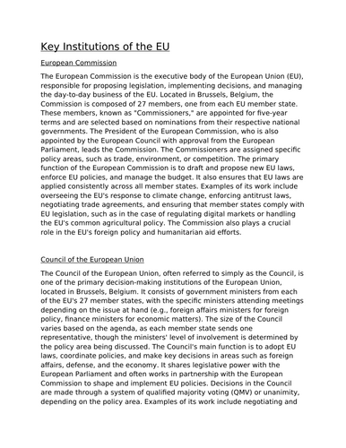 Key EU Institutions