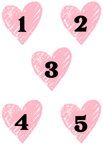 Valentines numbers 1-5