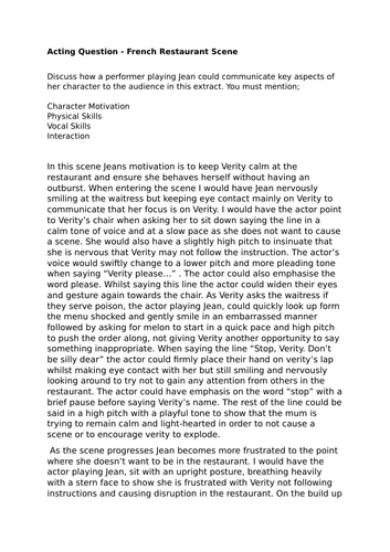 Find Me Olwen Wymark Acting Example Question