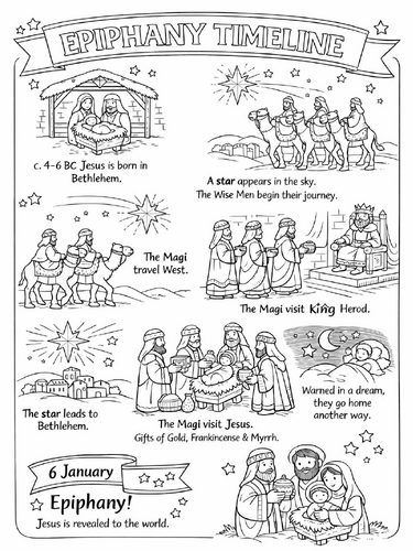 Epiphany colouring timeline