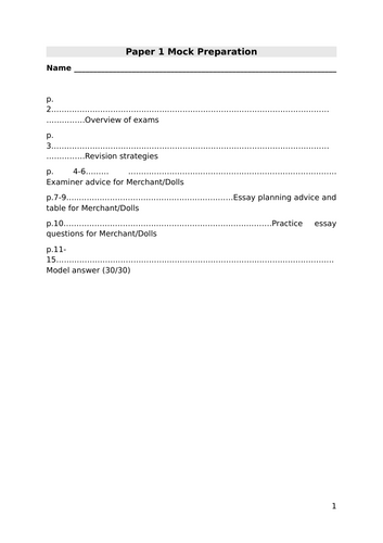 OCR Paper 1 part b revision booklet