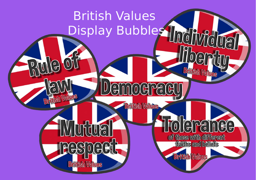 British Values Display Bubbles