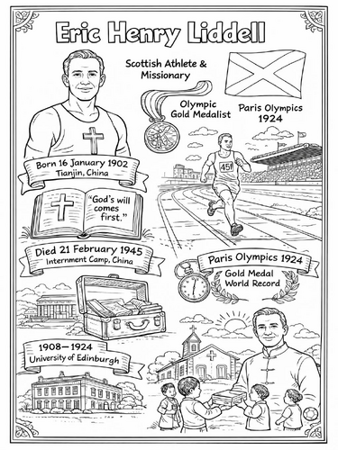 Eric Henry Liddell coloring picture