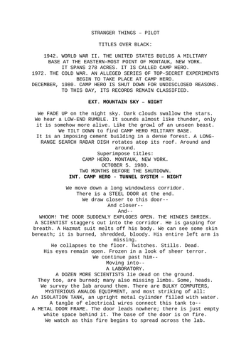 Stranger Things Script Analysis - GCSE English Language