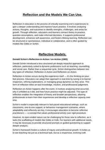 Reflective Practice- L5 EYLP App