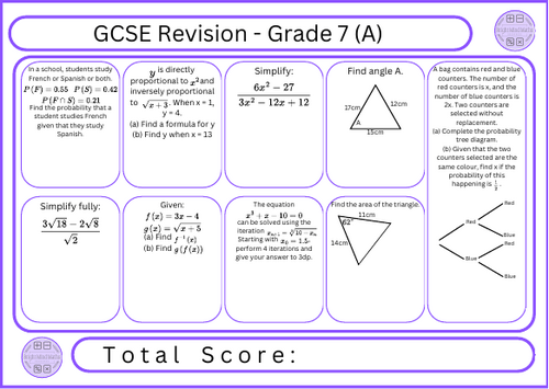 GCSE Maths Revision - Grade 7