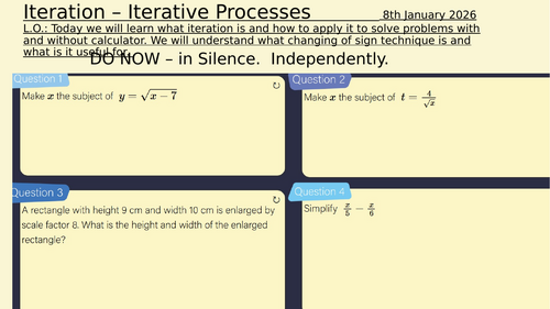 Iteration Made Easy Step by step lesson for year 10 or 11