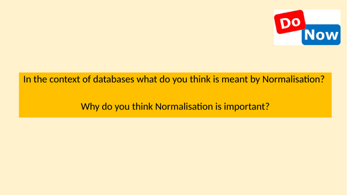 Normalisation - BTEC L3 - Unit 2