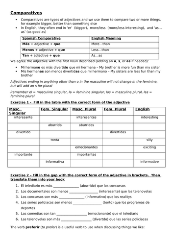 Comparatives Viva 2 Module 2 - TV