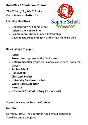 Sophie Scholl Role-Play - Courtroom Drama