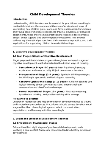 Child Dev; L5 CYP Manager