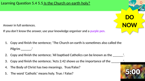 5.4 5.5 Is the Church on earth holy?