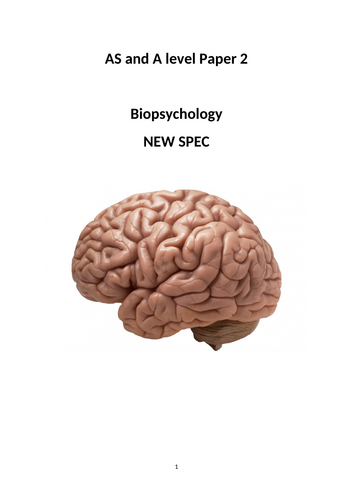Biopsychology Content Booklet - AQA A Level Psychology NEW SPEC