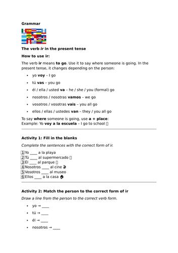 Viva 1 - Module 5 - The verb ir in the Present Tense