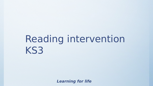 Reading Intervention KS3