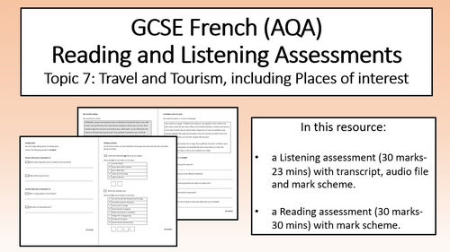 Assessments- Topic7: Travel and Tourism- GCSE French