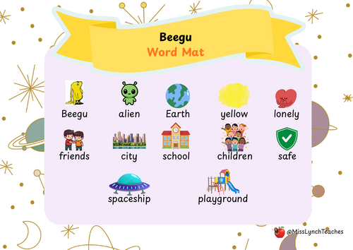 Beegu Story Vocabulary Mat - Literacy