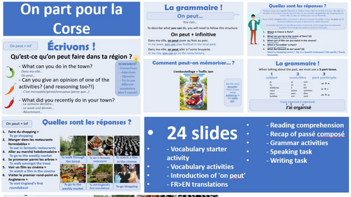 2026 French AQA GCSE Module 5.2 - On part pour la Corse | Teaching ...