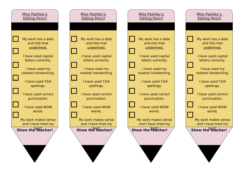 Writing Editing Pencils