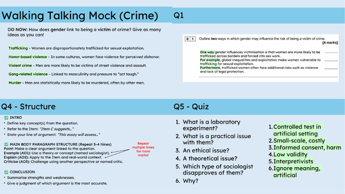 SOCIOLOGY Paper 3 Crime with Theory & Methods Revision Mock Walkthrough A LEVEL AQA