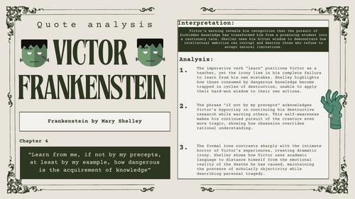 Frankenstein quote analysis