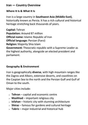 Iran — Country Overview