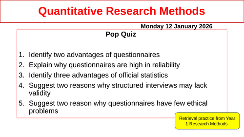 A Level Sociology: Quantitative Research