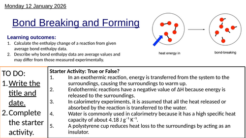 R1.2 Bond Breaking and Forming, SL (IBDP Chemistry)
