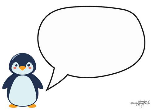 Penguin Speech Bubble Writing