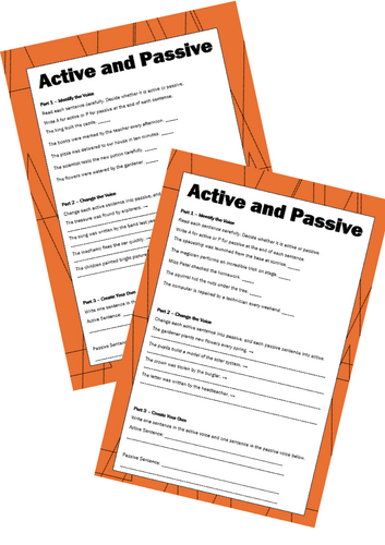 Active and Passive Voice Worksheets – Identify, Convert and Create Sentences