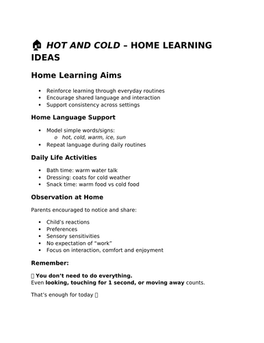 Hot and Cold - Parent Pack