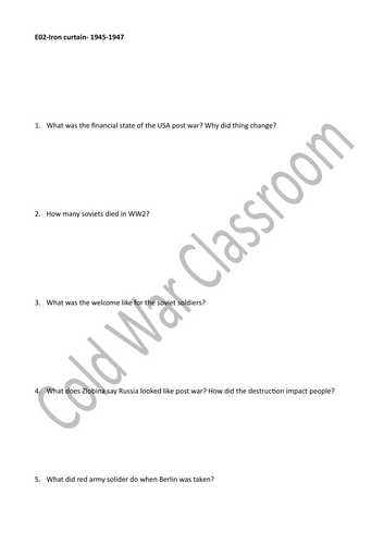 CNN Cold War Documentary Viewing Questions (Episodes 1–24)