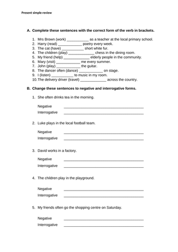 ESL Present simple review