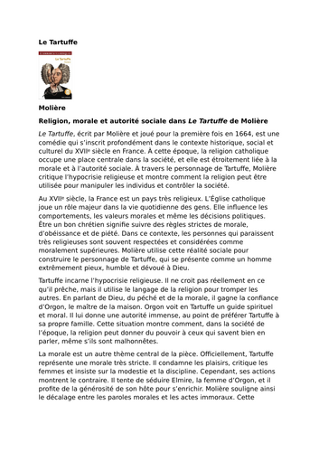Le Tartuffe by Molière – Themes: Religion, Morality, and Social Authority