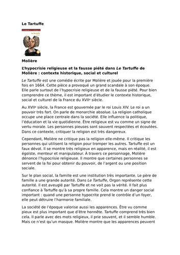 Le Tartuffe by Molière – Religious Hypocrisy and False Piety