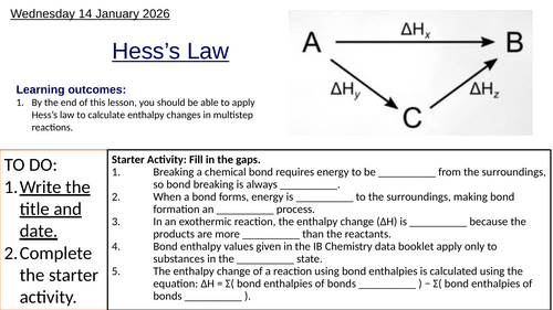 R1.2 Hess's Law, SL (IBDP Chemistry)