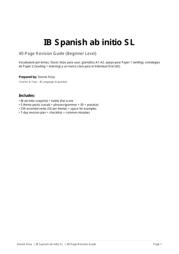 SPANISH AB INITIO REVISION BOOKLET
