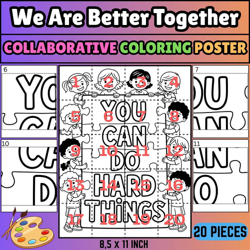 Back to School Puzzle Poster: Collaborative Coloring Activity